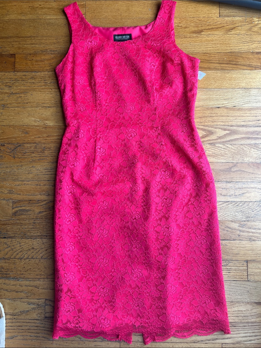 John Meyer vintage Sleeveless hot Pink Lace Midi size 8